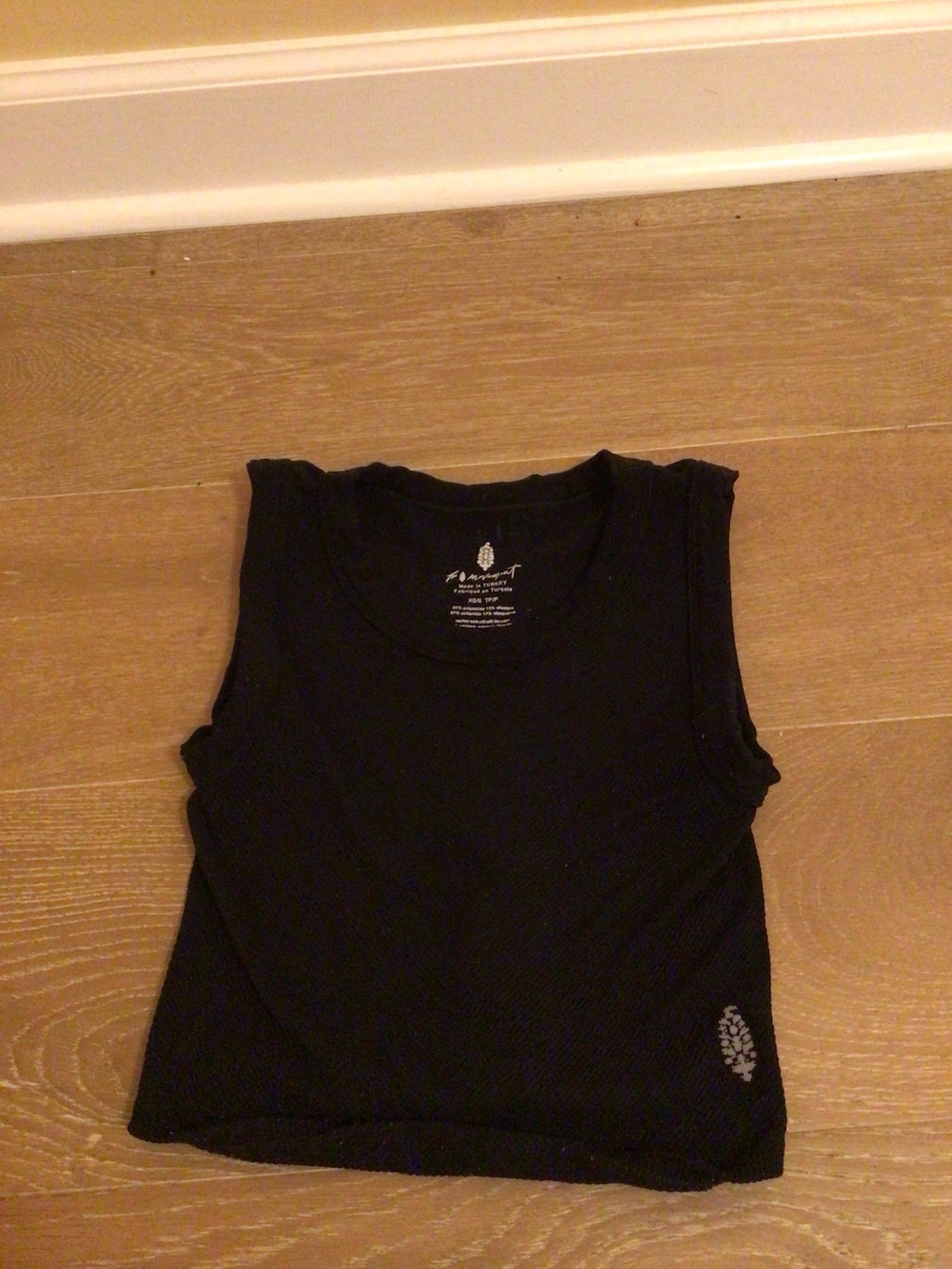 Black Sleeveless Ribbed Tank Top FP Movement